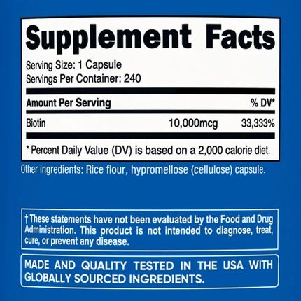 Nutricost Biotin Supplement 120 Capsules