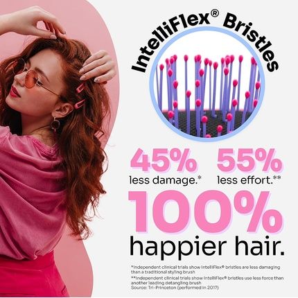 Wet Brush Original Detangler For Thick Hair Ultra-Soft Intelliflex Bristles Pink - Image 3