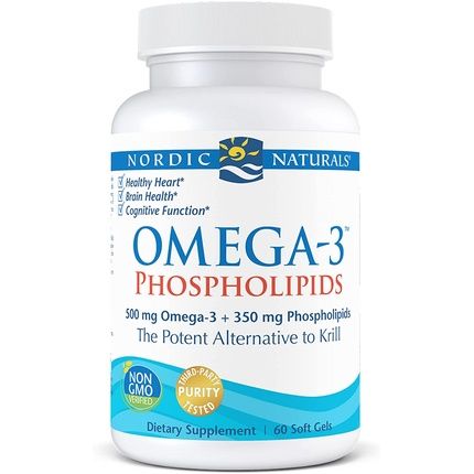 Nordic Naturals Omega-3 Phospholipids 500Mg 60 Soft Gels - Heart & Brain Health - Non-Gmo