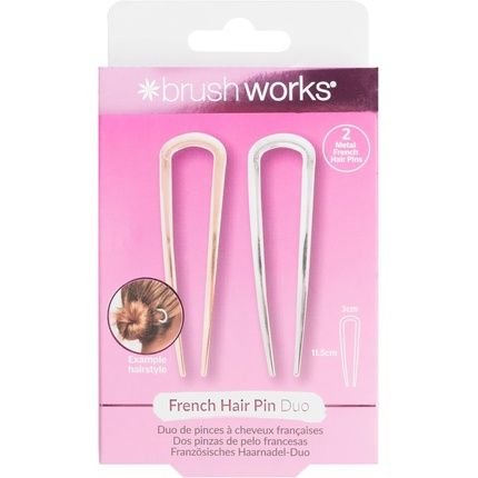 Brushworks French Hair Pin Duo Gold & Silver