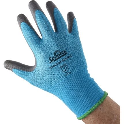 Spontex Summer Worker Gloves With Pu Coating En 388 Touchscreen Compatible Lightweight And Breathable Size M/7