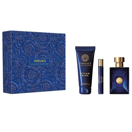 Versace Dylan Blue Pour Homme Gift Set - Eau De Toilette Spray 100Ml, Shower Gel 150Ml, Eau De Toilette Spray 10Ml