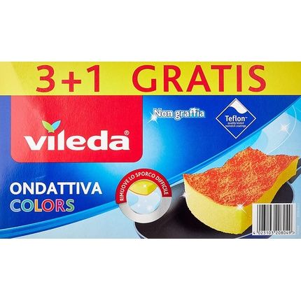 Vileda Milleusi Colors 3+1 Sponge, Multicolored, 13 X 22 X 2.6 Cm, 4 Units