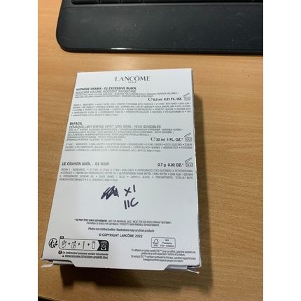 Lancome Hypnose Doll Eyes Mascara Holiday Gift Set For Her Hypnose Drama Mascara 01 Excessive Black 6.5Ml - Original Size + Crayon Khol 01 Black Eye Pencil Travel Size + Bi Facil Eye Makeup Remover 30Ml