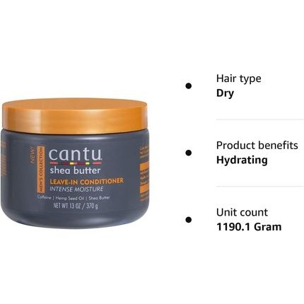 Cantu Leave-In Conditioner For Men 368.5G/14Oz Pot 13 Ounce