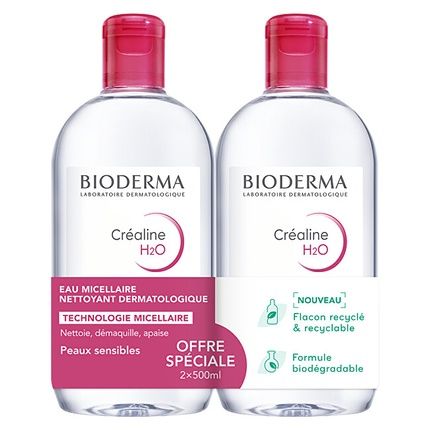 Bioderma Crealine H2O Cleansing Micellar Water Set - 2 X 500 Ml