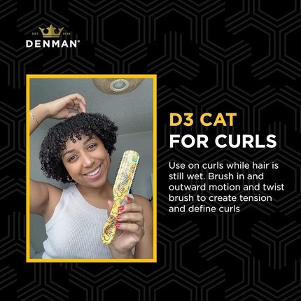 Denman Curly Hair Brush D3 Tiger 7 Row Styling Brush For Detangling Separating Shaping And Defining Curls 1 Count - Image 3
