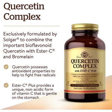 Solgar Quercetin Complex With Ester-C Plus Vegetable Capsules 100 Count - Image 3
