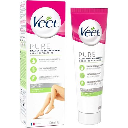 Veet Pure Hair Removal Cream For Body And Legs Dry Skin 100Ml