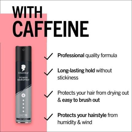 Schwarzkopf Hairspray Power 250Ml With Caffeine Hold Level 5 Hair Styling - Image 3