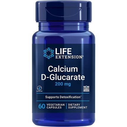 Life Extension Calcium D-Glucarat 200Mg 60 Vegan Capsules Soy-Free Gluten-Free