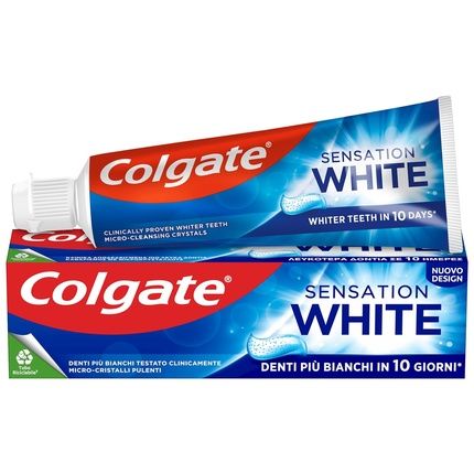 Colgate Sensation White Toothpaste 75Ml - Clinically Tested Whitening Bleach - 10 Day Bleach - White Teeth With Active Microcrystals