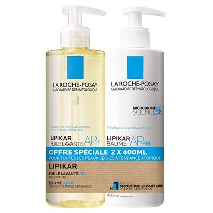 La Roche-Posay Lipikar Apm Balm Cleansing Oil For Eczema-Prone Skin Face And Body 2X400 Ml