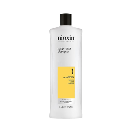 Nioxin Niox Sys 1 Cleanser Shampoo 1000 Ml Cleansing Shampoo For Fine Natural Hair Thinning Slightly