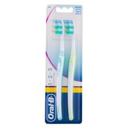 Oral B 123 Classic Medium Toothbrush 2 Pieces