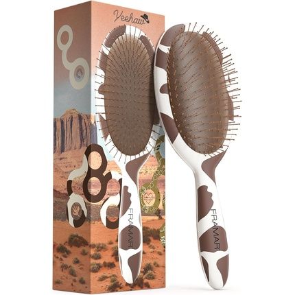 Framar Curly Hair Detangler Brush - Cow Print