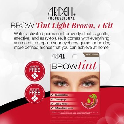 Ardell Brow Tint Semi-Permanent Dye Kit In Light Brown