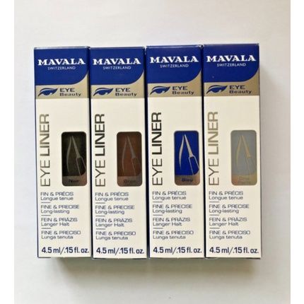 Mavala Liquid Eye Liner With Brush 4.5Ml - 4 Colors Fine & Precise Long Lasting