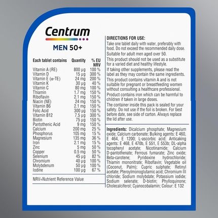 Centrum Men 50+ Multivitamin Tablets With 23 Essential Nutrients 30Ct - Image 3