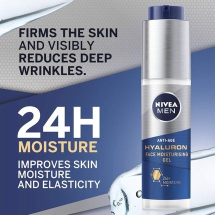 Nivea Men Anti-Age Hyaluron Face Moisturising Gel 50Ml - Image 3