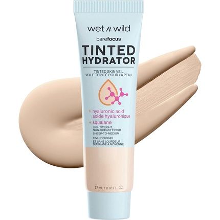 Wet N Wild Bare Focus Tinted Hydrator Enriched With Hyaluronic Acid For Olive Skin Semi-Matte Finish Light To Medium Coverage
