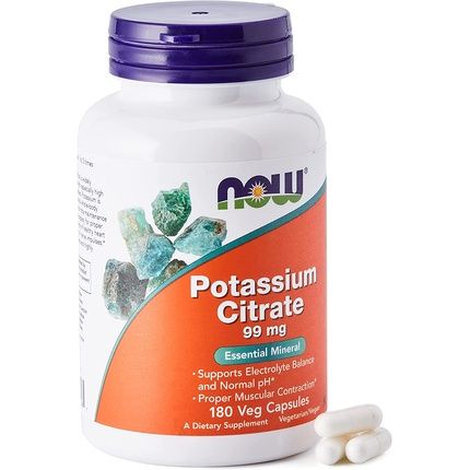 Now Foods Potassium Citrate Capsules 99Mg 180 Count