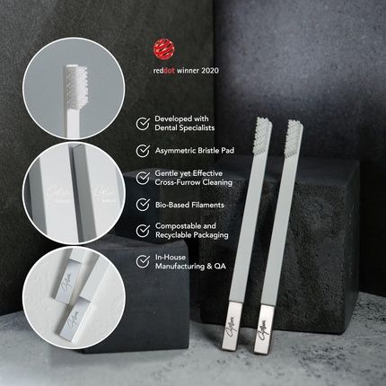 Apriori White Silver Medium Premium Toothbrush