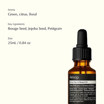 Aesop Shine Hair & Beard Oil 25Ml 0.84 Oz Paraben-Free Cruelty-Free & Vegan - Image 3