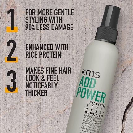 Kms Addpower Thickening Spray With Heat Protection For Fine Hair 200Ml - Image 3