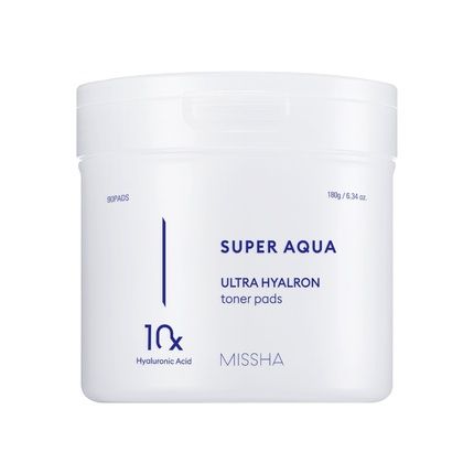 Missha Super Aqua Ultra Hyalron Toner Pads Moisturizing Facial Pads 90 Pieces