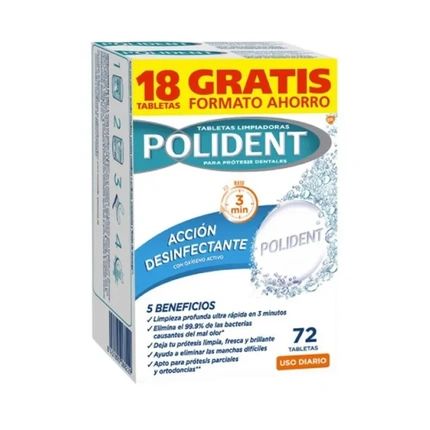 Polident Denture Cleaning Tablets Box 72 Pieces