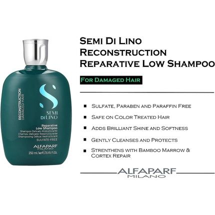 Alfaparf Semi Di Lino Reconstruction Reparative Low Shampoo 250Ml - Image 3