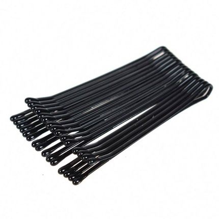 Ewanto Bobby Pins - 40 Pieces, Curved Shape, Smooth Surface, Black, 72 Mm