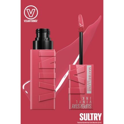 Maybelline New York Superstay Vinyl Ink Pink Liquid Lipstick Vinyl Effect Glossy Long-Lasting Sultry 4.2Ml - Image 3