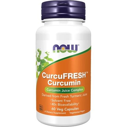 Now Curcufresh Curcumin Derived From Fresh Turmeric Juice 60 Veg Capsules
