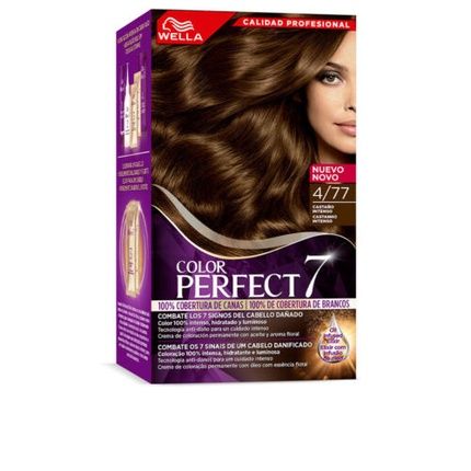 Wella Color Perfect 7 100% Gray Coverage #4/77-Velvety Brown 4 U