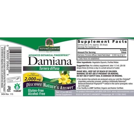 Nature'S Answer Damiana Extract Alcohol-Free 1 Fl Oz 30Ml - Image 3