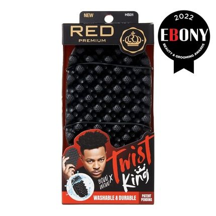 Red By Kiss Bow Wow X Twist King Premium Luxury Twist Styler Brush With 3Pcs Plastic Styling Piks Durable Washable Afro Curl Sponge Racket For Barbers And Daily Use Ideal For Curly Coiled 4C Hair Twist King Set