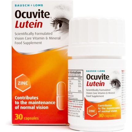 Ocuvite Lutein Supplement By Bausch + Lomb With Zinc, Copper, Vitamin C And E 30 Count