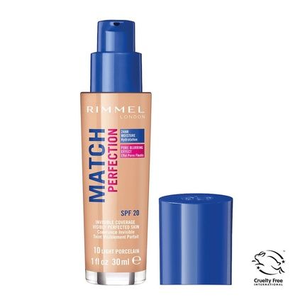 Rimmel Match Perfection Foundation Spf20 010 Light Porcelain 30Ml