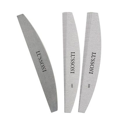 T4B Lussoni Steel Interchangeable Nail File System With 10 Replacement Files For Manicure In 100 And 180 Grit