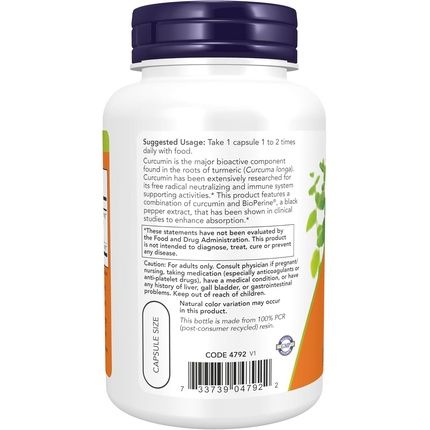 Now Supplements Turmeric Curcumin With Bioperine Immune System Support - Image 3