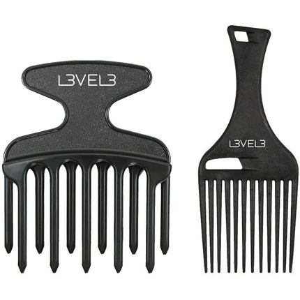 Level 3 Hair Pick Comb Set Glides Through Hair Easily Professional Salon Quality Rounded Tips To Prevent Irritation 2Pc