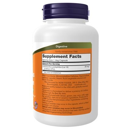 Now Foods Acidophilus Two Billion 250 Veggie Capsules - Image 3