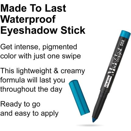 Pupa Milano Made To Last Waterproof Eyeshadow 008 Pool For Women 0.049Oz Blue