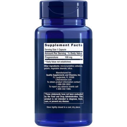 Life Extension Pregnenolone 100Mg Hormone Balance Memory & Cognition Support Supplement 100 Capsules