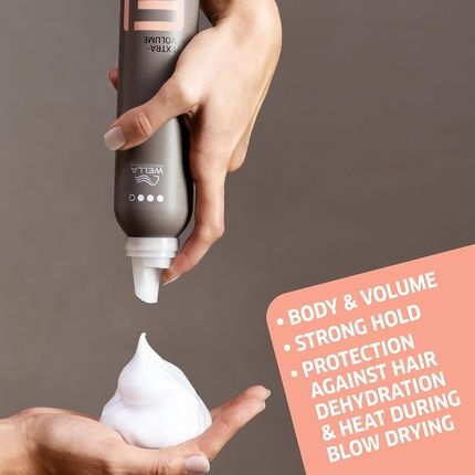 Wella Professionals Eimi Extra Volume Strong Hold Heat Protection Professional Hair Styling Mousse 300Ml - Image 3
