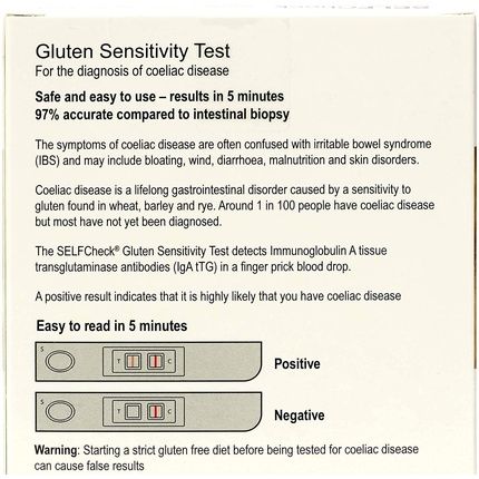 Selfcheck Gluten Sensitivity Test For Coeliac Disease