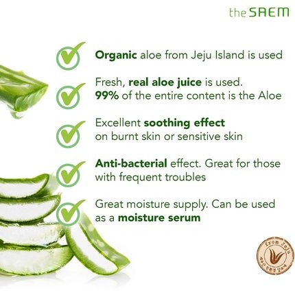 Organic Aloe Vera Gel Jeju Fresh Aloe Soothing Gel 300Ml Tube