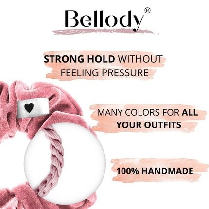 Bellody Velvet Scrunchies - Soft, Strong Hold, Exclusive Colors 1 Piece Mellow Rose - Image 3